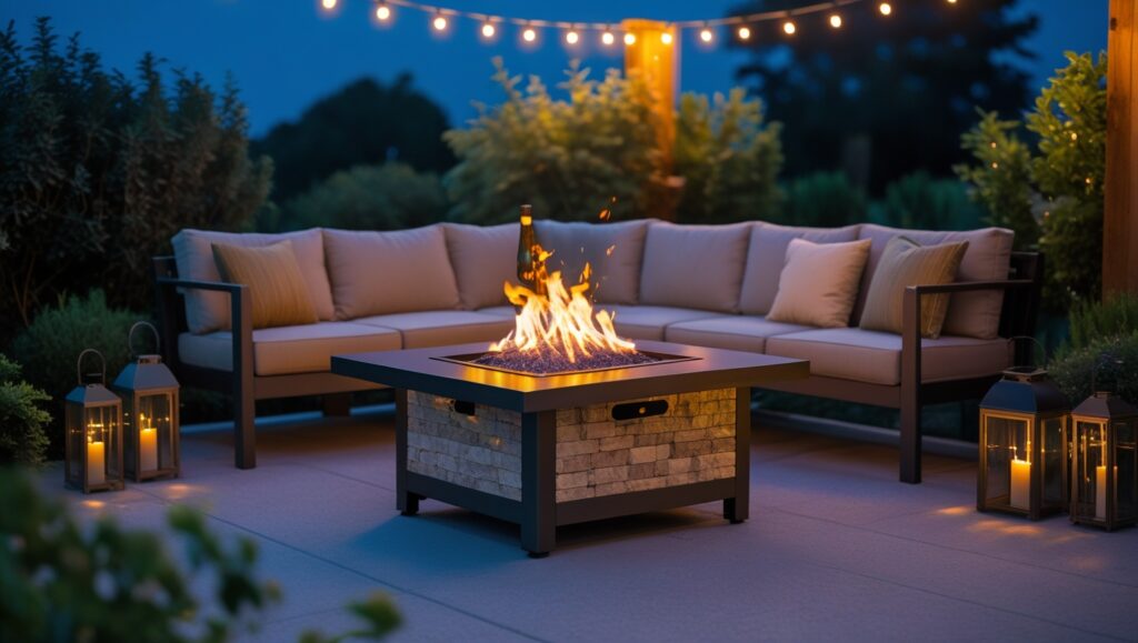 Top Outdoor Fire Pits with Built-In Table Design for Small Patios