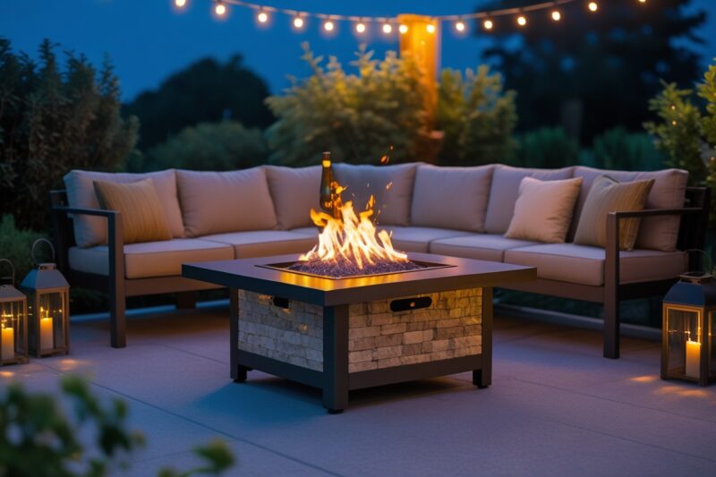 Top Outdoor Fire Pits with Built-In Table Design for Small Patios