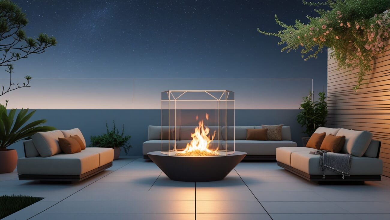 Best Fire Pits with Glass Wind Guards for Modern Patios
