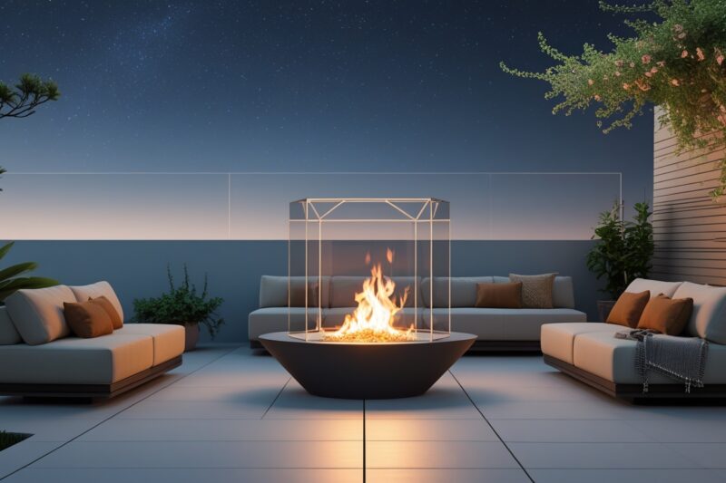 Best Fire Pits with Glass Wind Guards for Modern Patios
