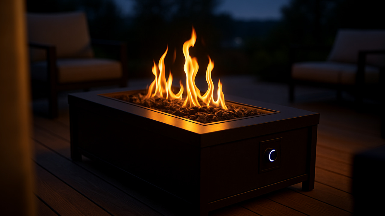 Top Fire Pit Tables with Lava Rocks and Auto-Ignition for Easy Use